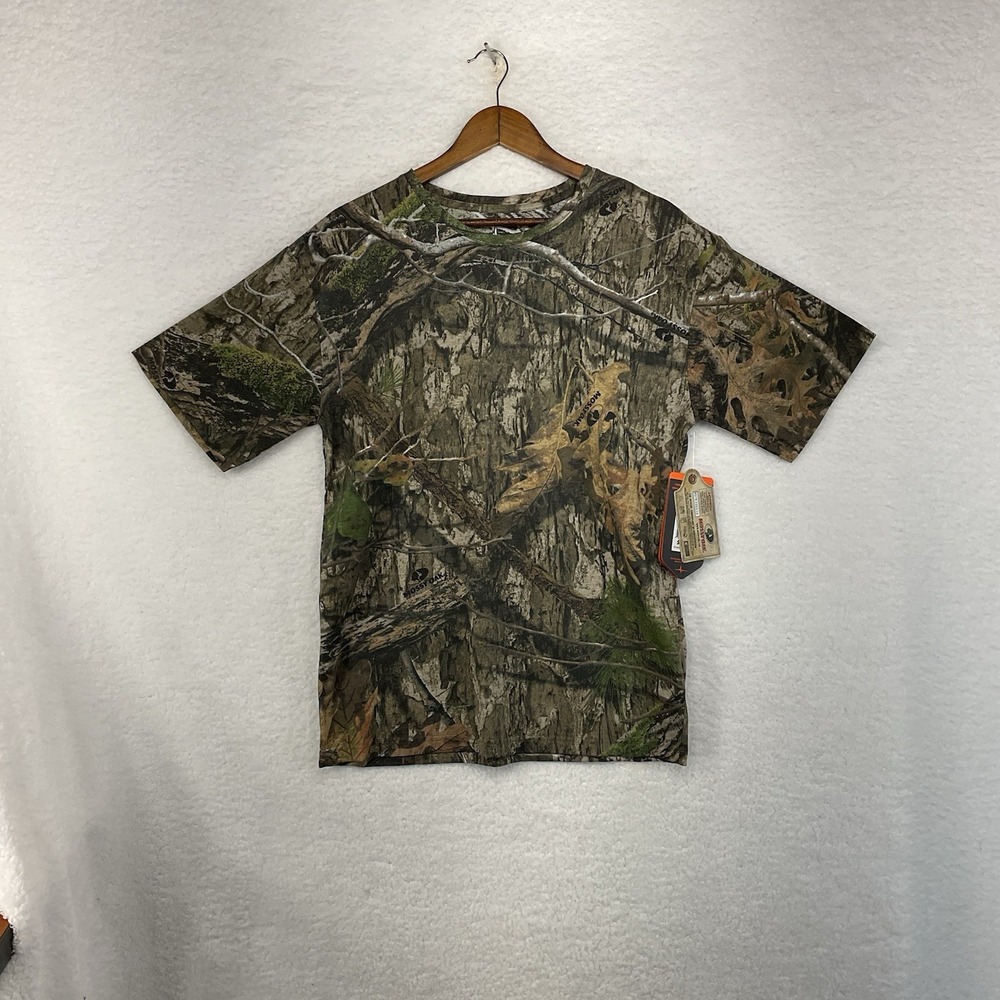 Mens Habit Camo Official Mossy Oak Outdoors Hunting Short Sleeve‎ Shirt M